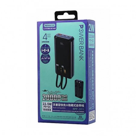 پاوربانک 20000mAh فست شارژ ریمکس مدل RPP-311